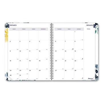 Blueline® Monthly 14-month Planner, Floral Watercolor Artwork, 11 X 8.5, Multicolor Cover, 14-month (dec To Jan): 2021 To 2023 freeshipping - TVN Wholesale